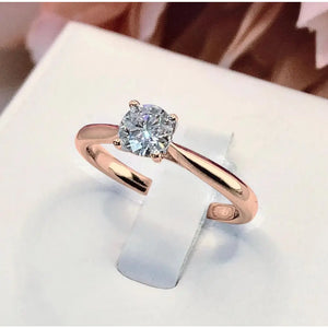 0.5Ct Diamond Engagement Ring, Solitaire Certified Moissanite Diamond Ring, Gold Simple Engagement Ring, Promise Ring, Anniversary Ring