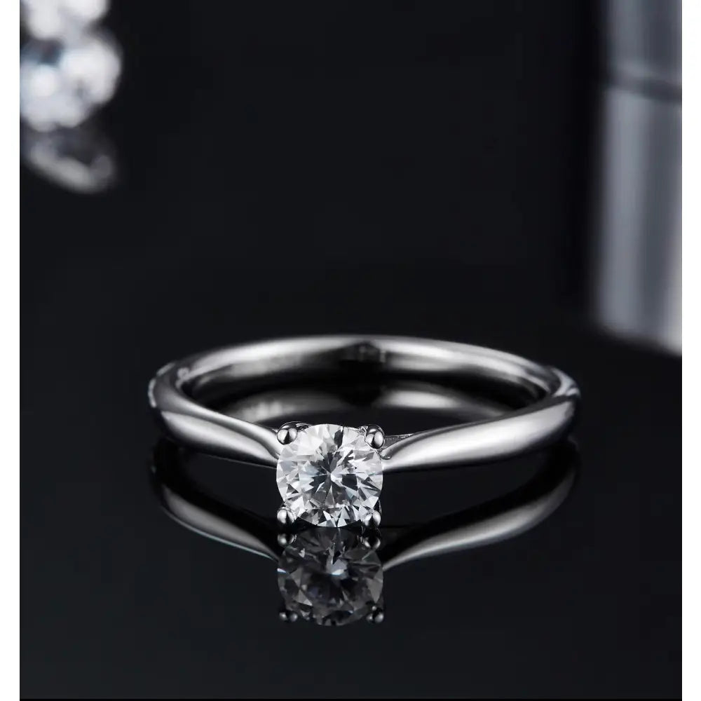 0.5Ct Diamond Engagement Ring, Solitaire Certified Moissanite Diamond Ring, Gold Simple Engagement Ring, Promise Ring, Anniversary Ring