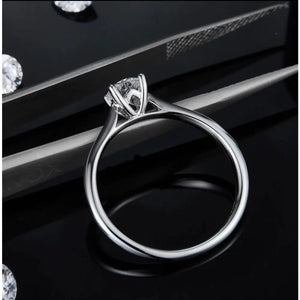 0.5Ct Diamond Engagement Ring, Solitaire Certified Moissanite Diamond Ring, Gold Simple Engagement Ring, Promise Ring, Anniversary Ring