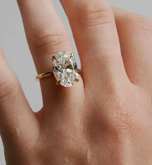 Oval Moissanite Engagement Ring, 14K Gold Solitaire Wedding Ring, Anniversary Ring for Her, Promise Ring, Bridal Set Ring, Rings for Women