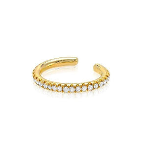 14K GOLD and Moissanite Ear Cuff -14K - Cuff- No Piercing -Gift for Her -Ear Climber - Trendy -Blogger - Gold• Dainty Ear Cuff