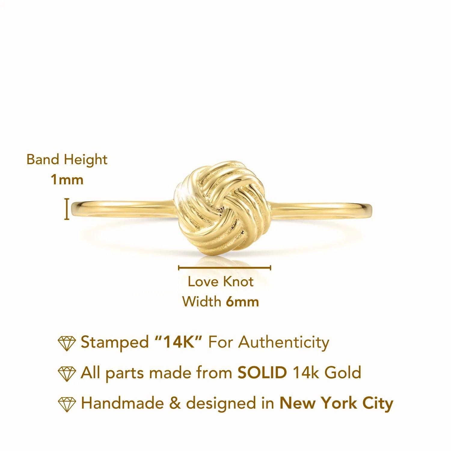 14K Yellow Gold Love Knot Ring - Timeless Gift of Everlasting Love for Her, Perfect for Anniversaries & Everyday Elegance.