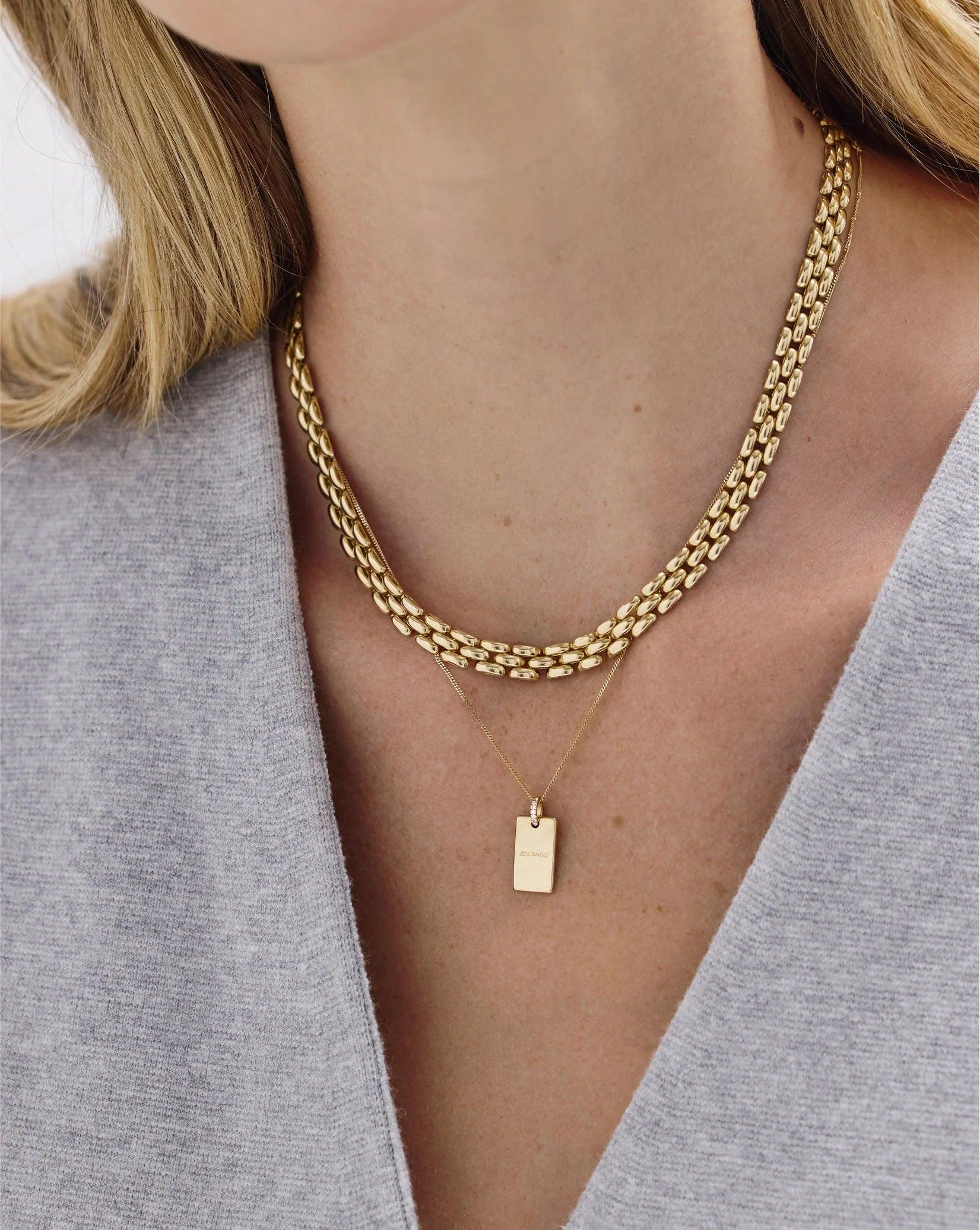 Stunning Diamond Cut Curb Chain Necklace - Elevate Your Style!.