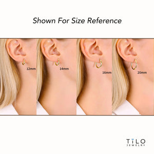 14K Gold Hoop Earrings, Diamond-Cut Fancy Hoop Earrings, Handmade & Designed by TILO Jewelry, Made in New York City