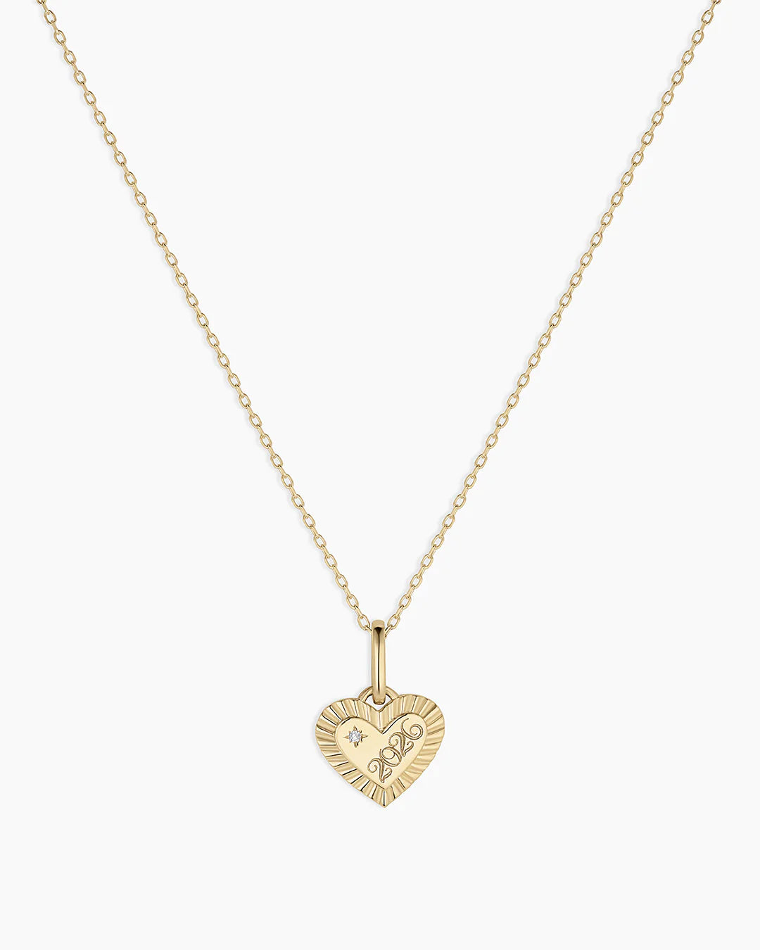 Gold Milestone Heart Charm Necklace