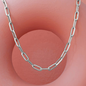 SILVER LONG LINK CHAIN NECKLACE