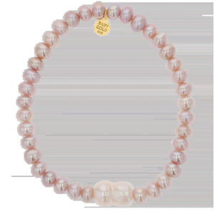 Blush Pearl Stretch Bead Bracelet