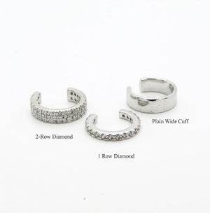 CZ Diamond Ear Cuff Set: 14K Gold Plated, No Piercing- Q01ECS2