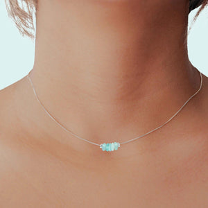 Dainty Aqua Sea Glass Bracelet in Sterling Silver - Perfect Beach-Inspired Jewelry Gift.