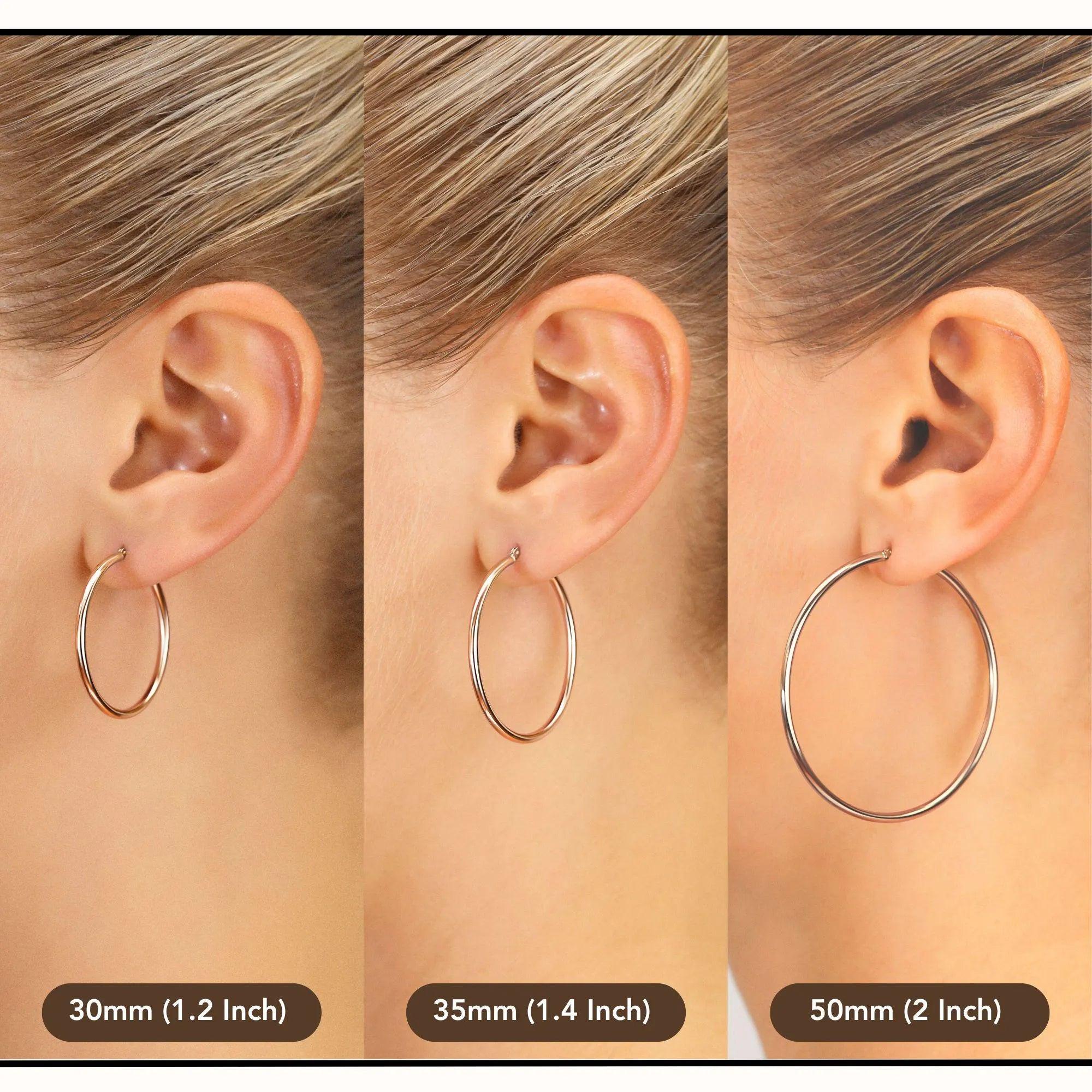 Elegant 10K Rose Gold Handmade Classic Round Hoop Earrings for Everyday Wear.