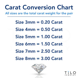 14K Rose Gold Zirconia Solitaire Stud Earrings, Pushback