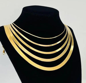 Stunning 10K Solid Gold Herringbone & Liquid Link Bracelet for Women - Elegance Redefined!.