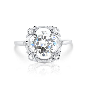 CZ Birthstone Ring, 4 Colors in Sterling Silver