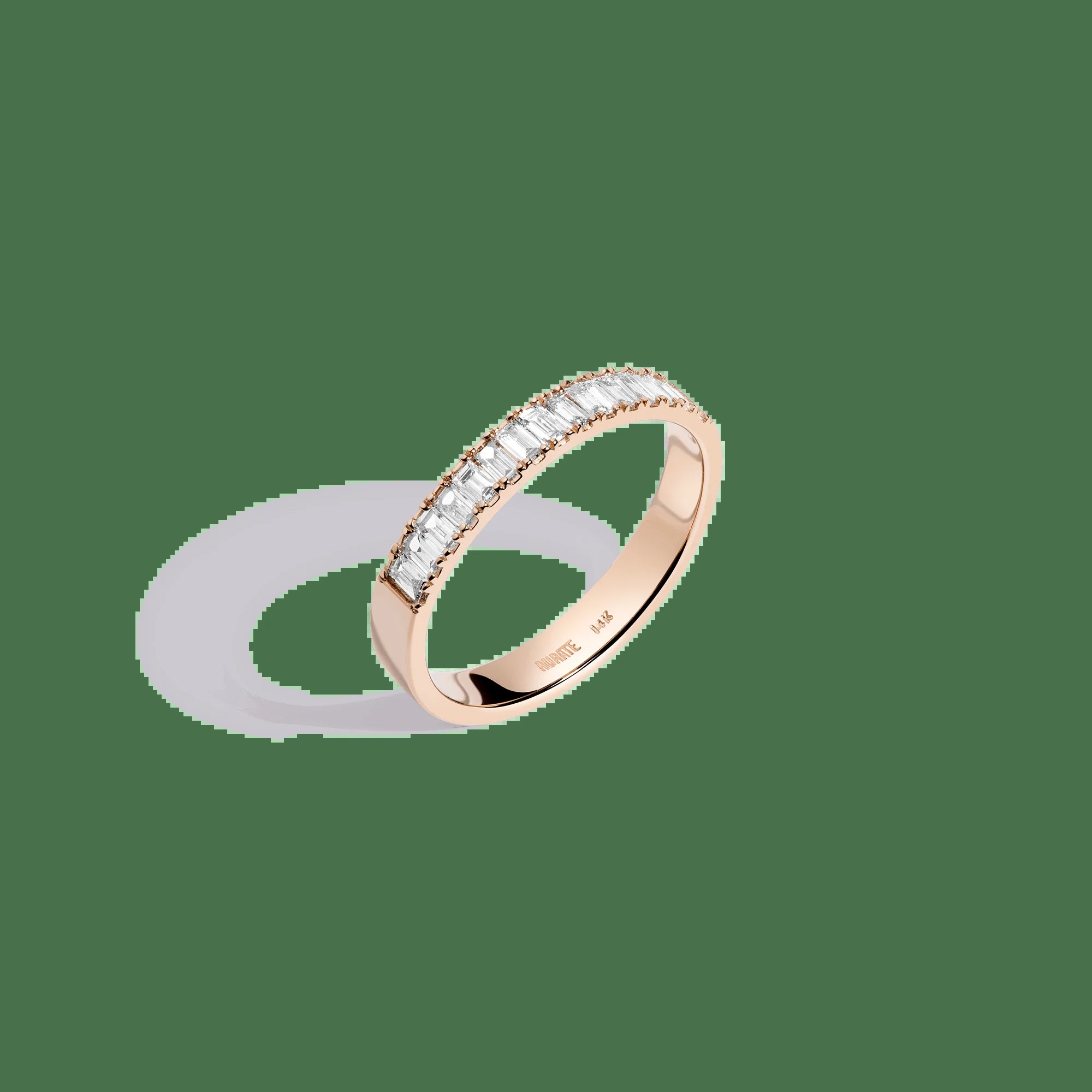 Bold Half Diamond Baguette Ring NikNenz™ Premium Gold & Diamonds