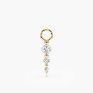 Dainty Diamond Spike Dangle Charm, Solid Gold Lab Grown Diamond Charms, Mix and Match Earrings Charms, Charm Jewelry, 10K, 14K, 18K, Olyn