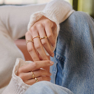 Heart Crown Band Ring 18Ct Gold Plate