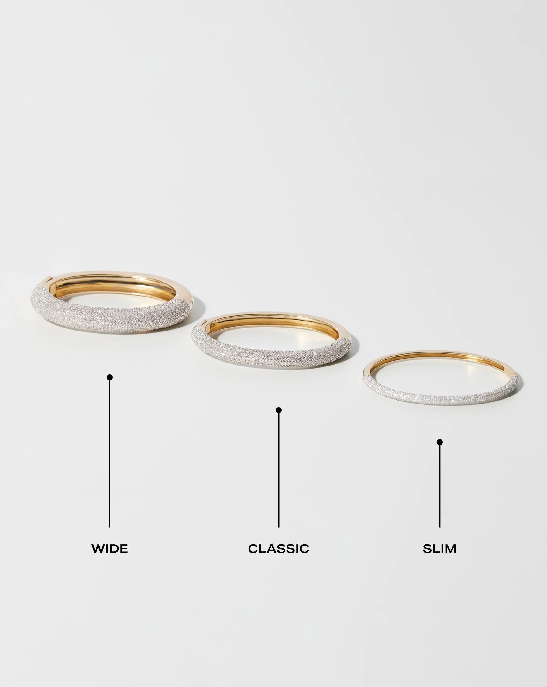 Stunning Pavé Diamond Stackable Gold Cloud Bangle for Effortless Elegance.