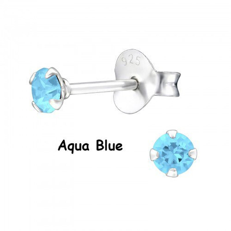 925 Sterling Silver round Earrings Studs Tiny Small One Pair