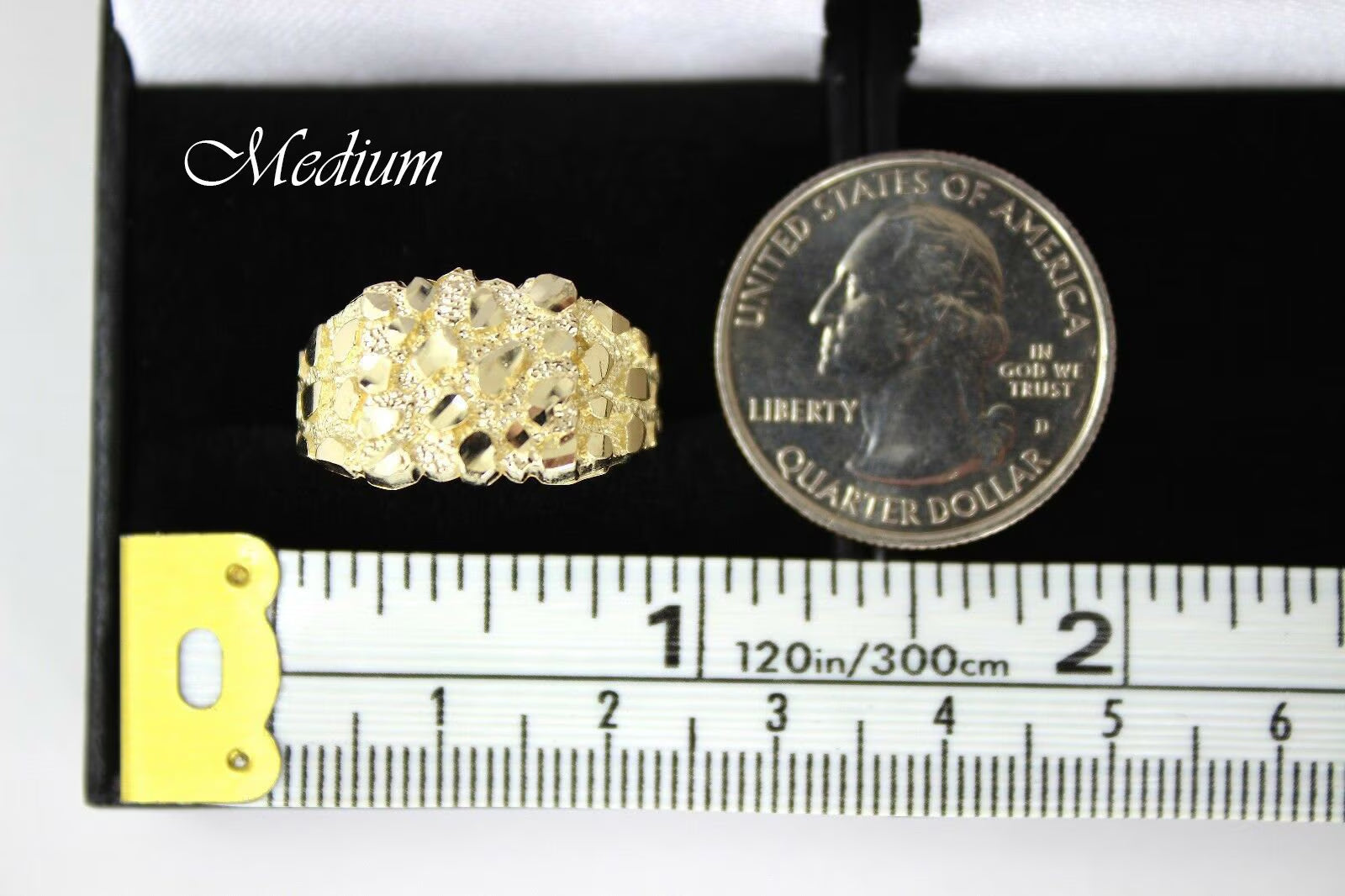 10K Solid Yellow Gold Nugget Style Ring