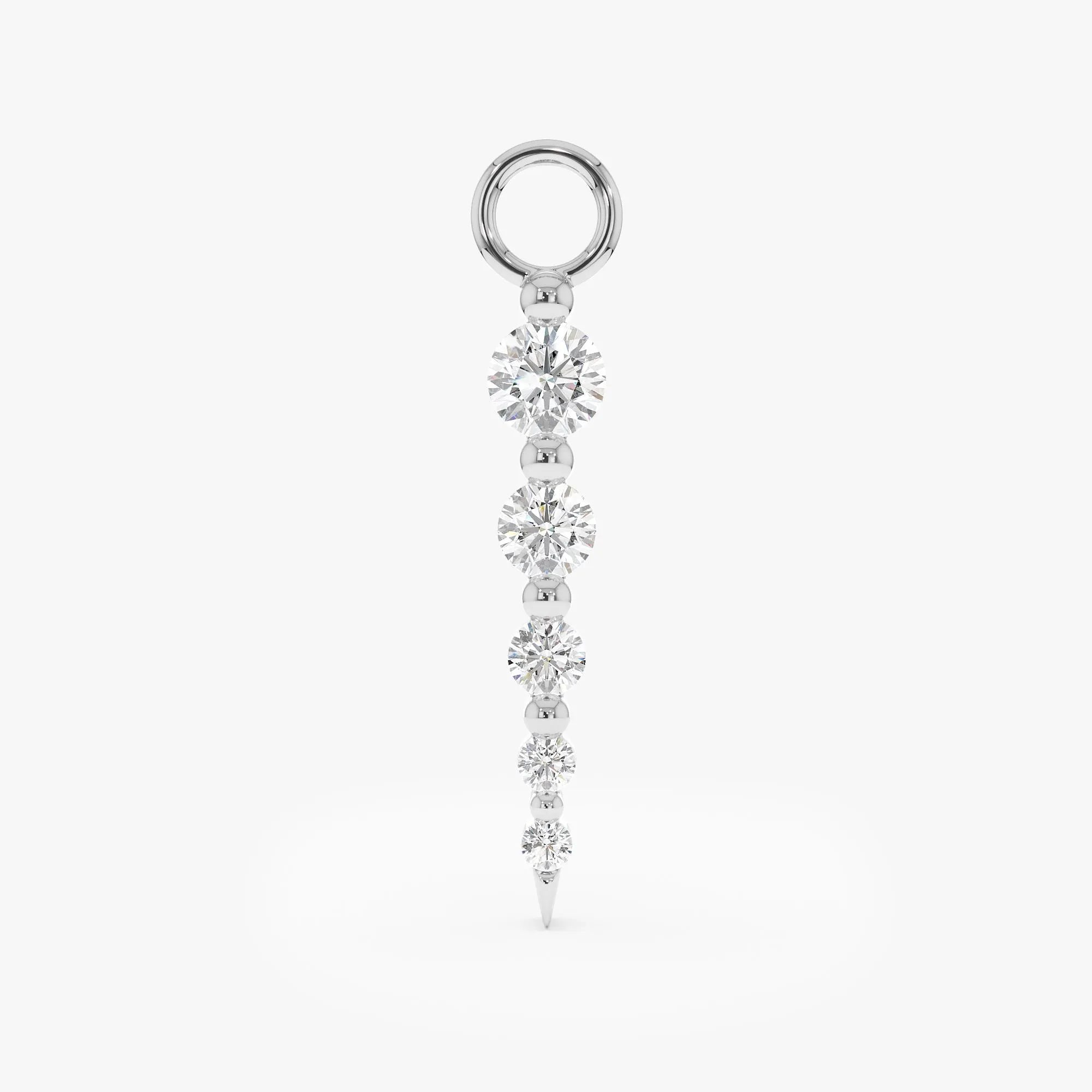 Dainty Diamond Spike Dangle Charm, Solid Gold Lab Grown Diamond Charms, Mix and Match Earrings Charms, Charm Jewelry, 10K, 14K, 18K, Olyn