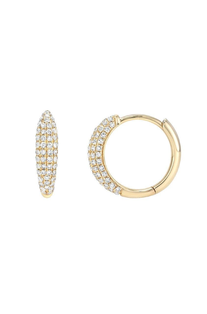 Diamond Pave Dome Huggie Earrings