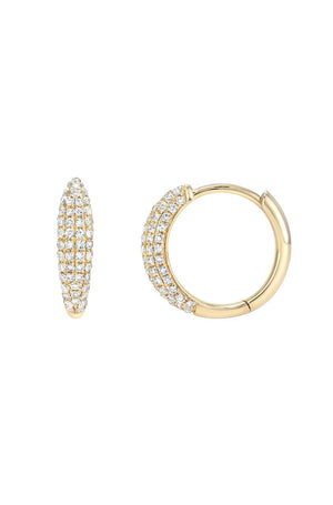 Diamond Pave Dome Huggie Earrings
