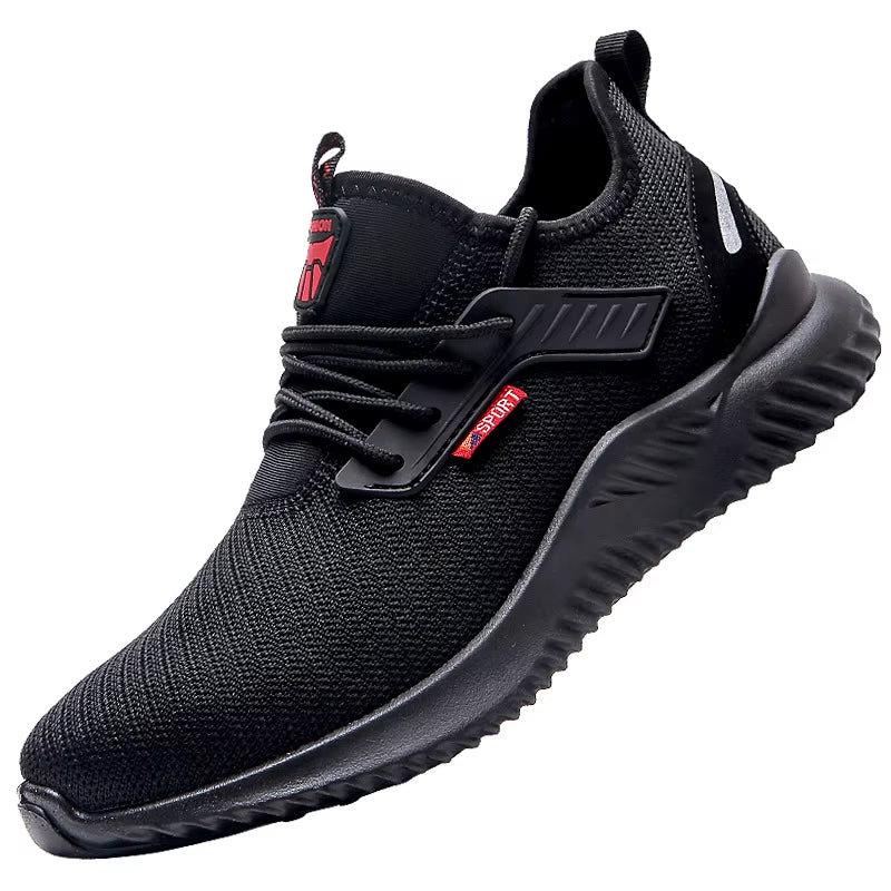 Rotating Button New Safety Shoes Men Anti-Smash Anti-Puncture Work Shoes Fashion Men Sport Shoes Security Protective Boots Men