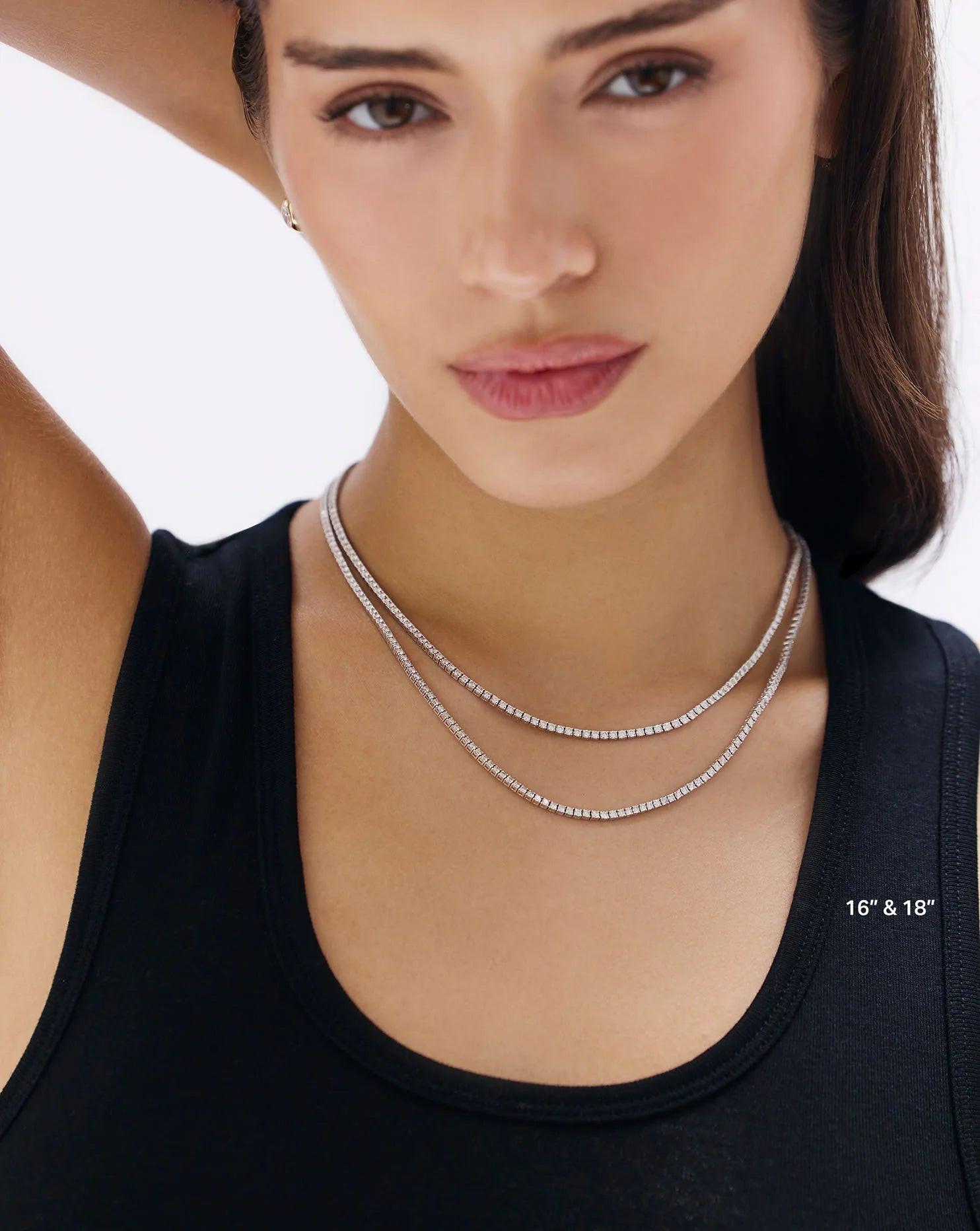 Timeless Elegance: Classic Diamond Tennis Necklace.