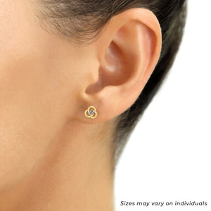 10K Yellow Gold Flower Stud Earrings