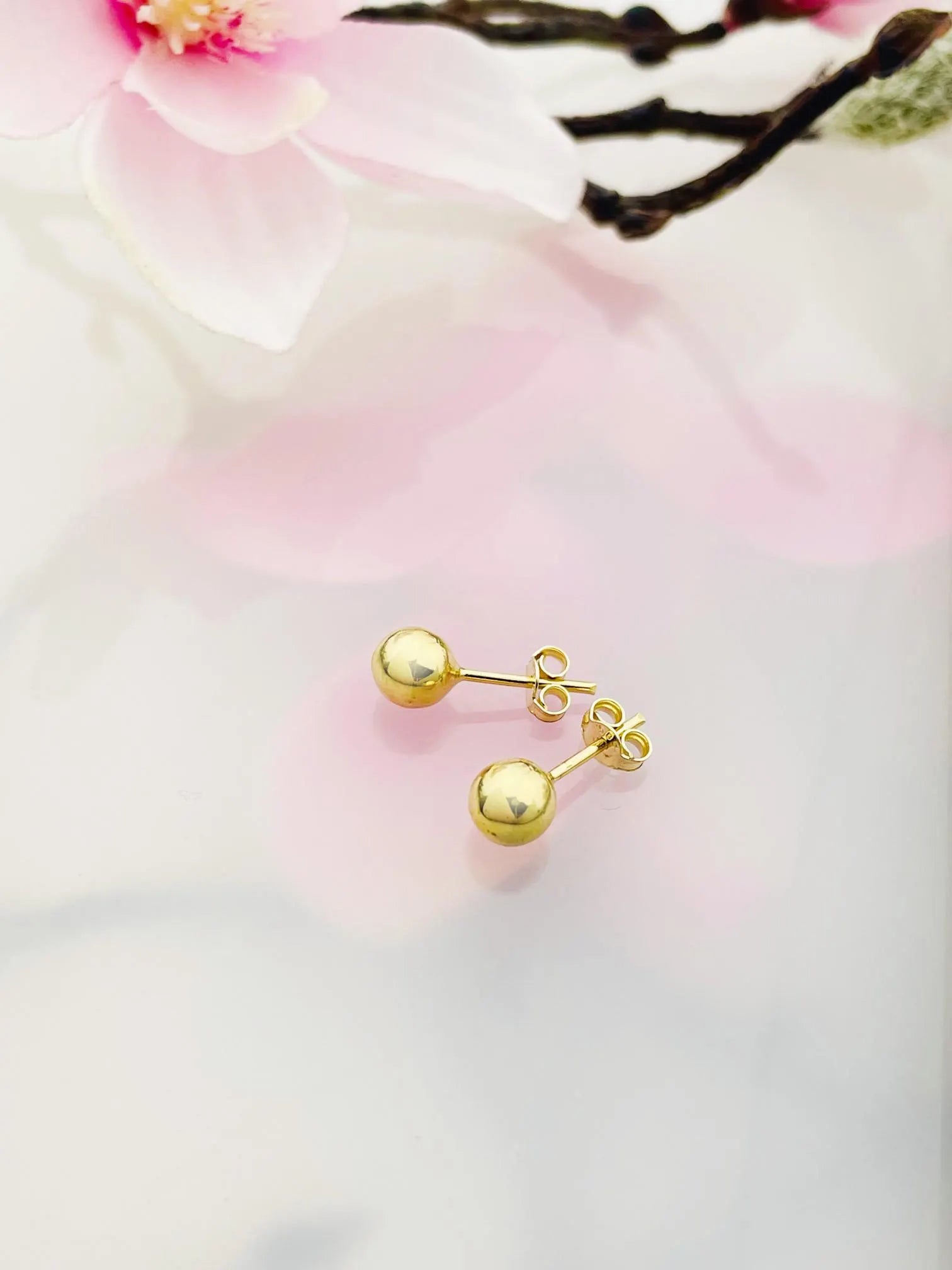 Ball Earrings, Dangle Earrings, Stud Earrings, Ear Jewelry, Yellow Gold, Pair, 585 Gold (14KT)