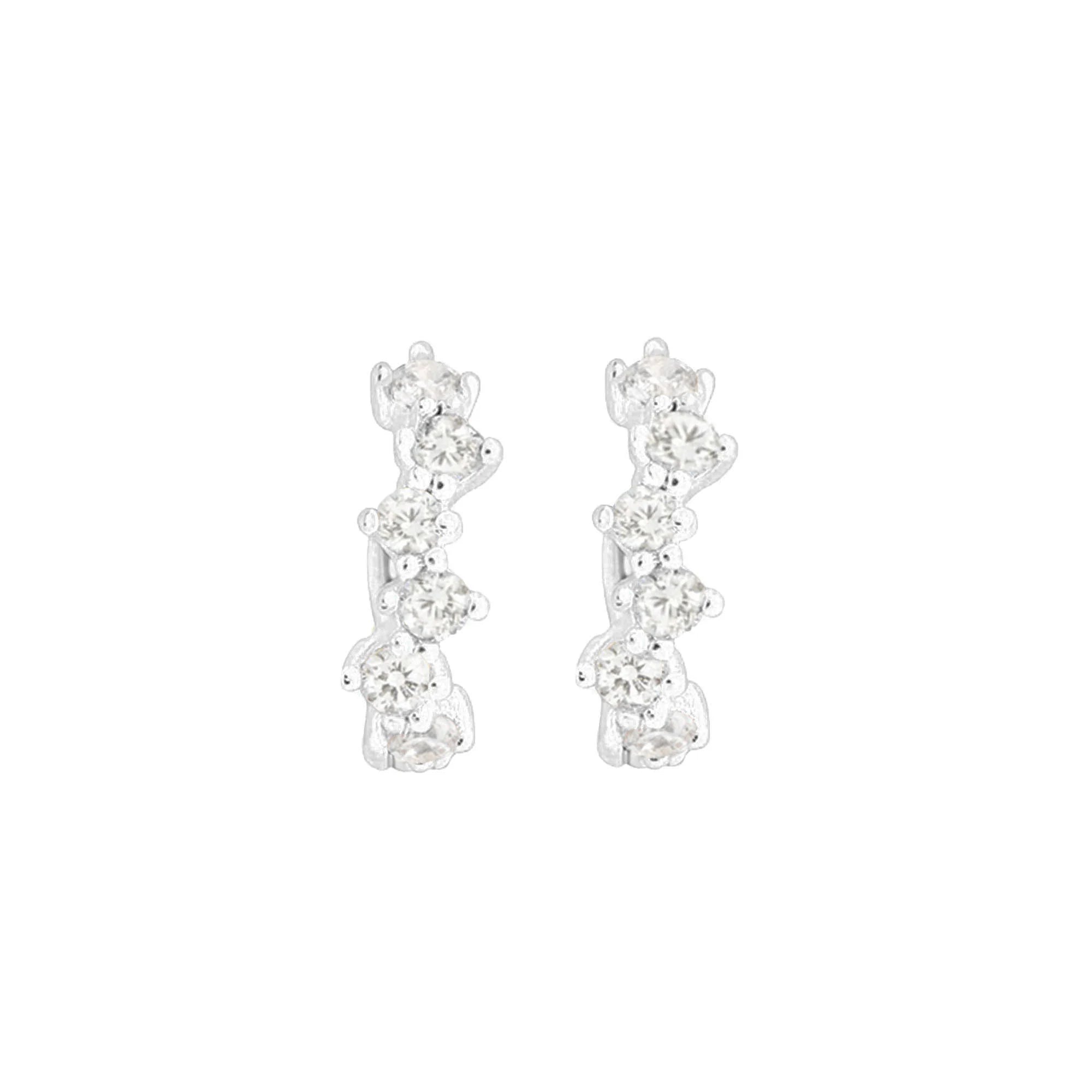 14K Solid Gold Diamond Cartilage Hoop Earring: Helix Huggie