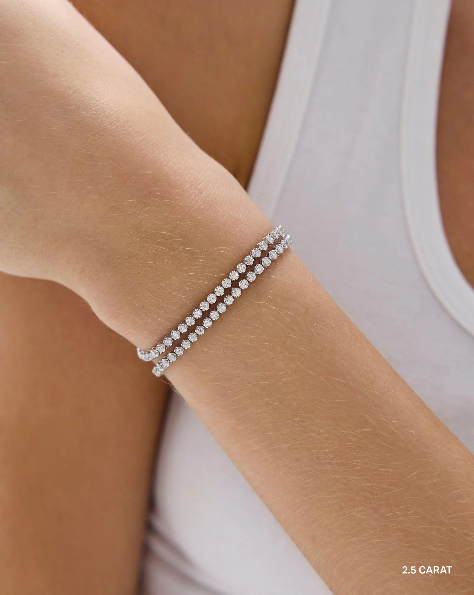 Versatile Multiway Tennis Choker & Double Wrap Bracelet Set.