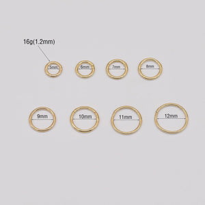 Elegant 14K Solid Gold Hinged Huggie Hoop Earrings & Nose Ring for Cartilage, Tragus, Helix, and Conch Piercings - Available in 16G & 18G.