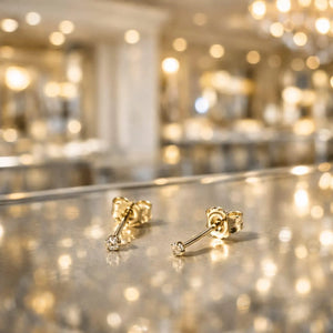 14K Yellow Gold Stud - 2Mm,3Mm,4Mm Tiny Cz Stud Earring - Minimalist Stud Earrings - 14K Gold Earring