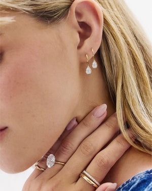 Exquisite Framed Lab Diamond Drop Earrings for Elegant Glamour.