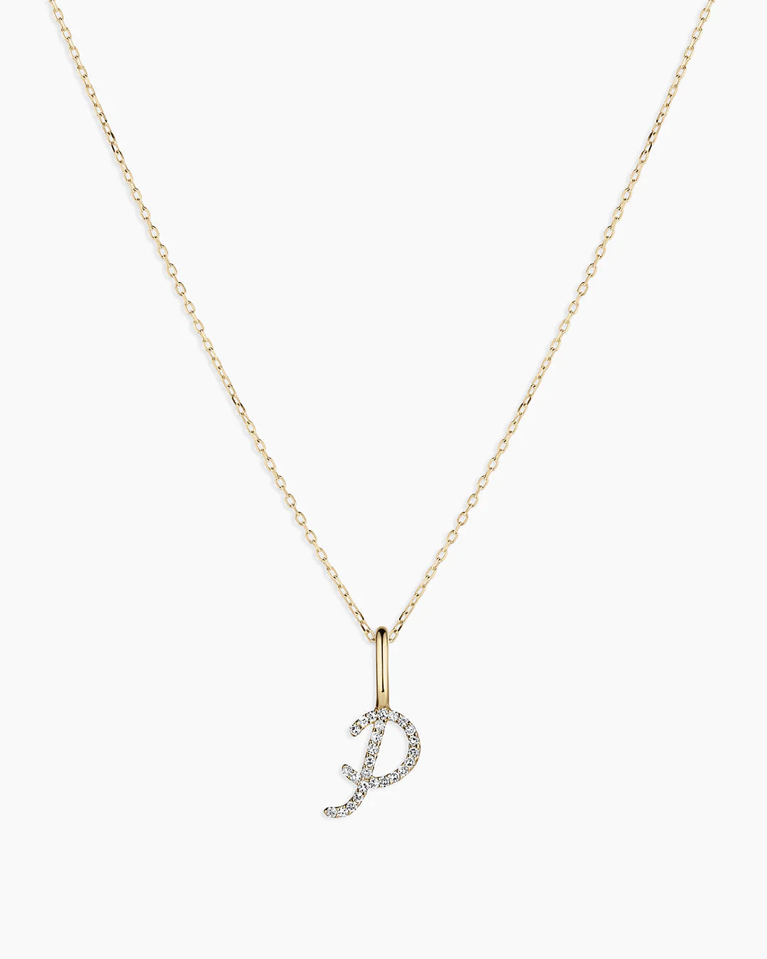 Diamond Script Alphabet Charm Necklace