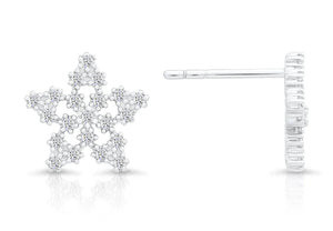Sparkling CZ Star Stud Earrings in Premium Sterling Silver.