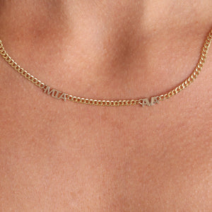 Mini Name Cuban Chain Necklace
