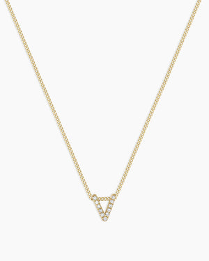 14K Diamond Alphabet Necklace