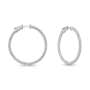 Stunning 14K White Gold Inside-Out Diamond Hoop Earrings - 1.03 CTW Elegance.