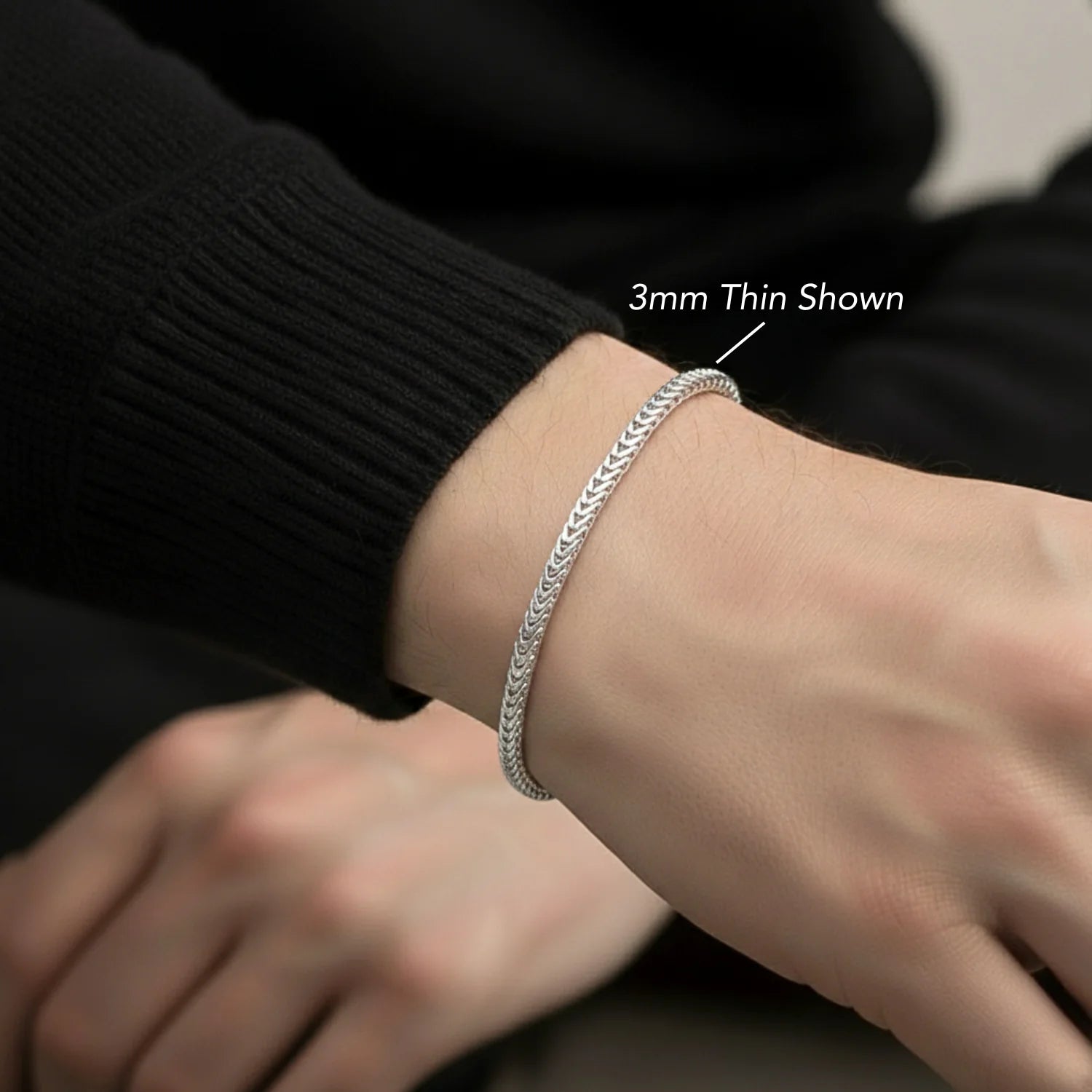 925 Sterling Silver Franco Chain Bracelet