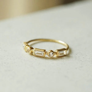 Estée Lalonde Fine Baguette Sapphire Ring 14Ct Solid Gold