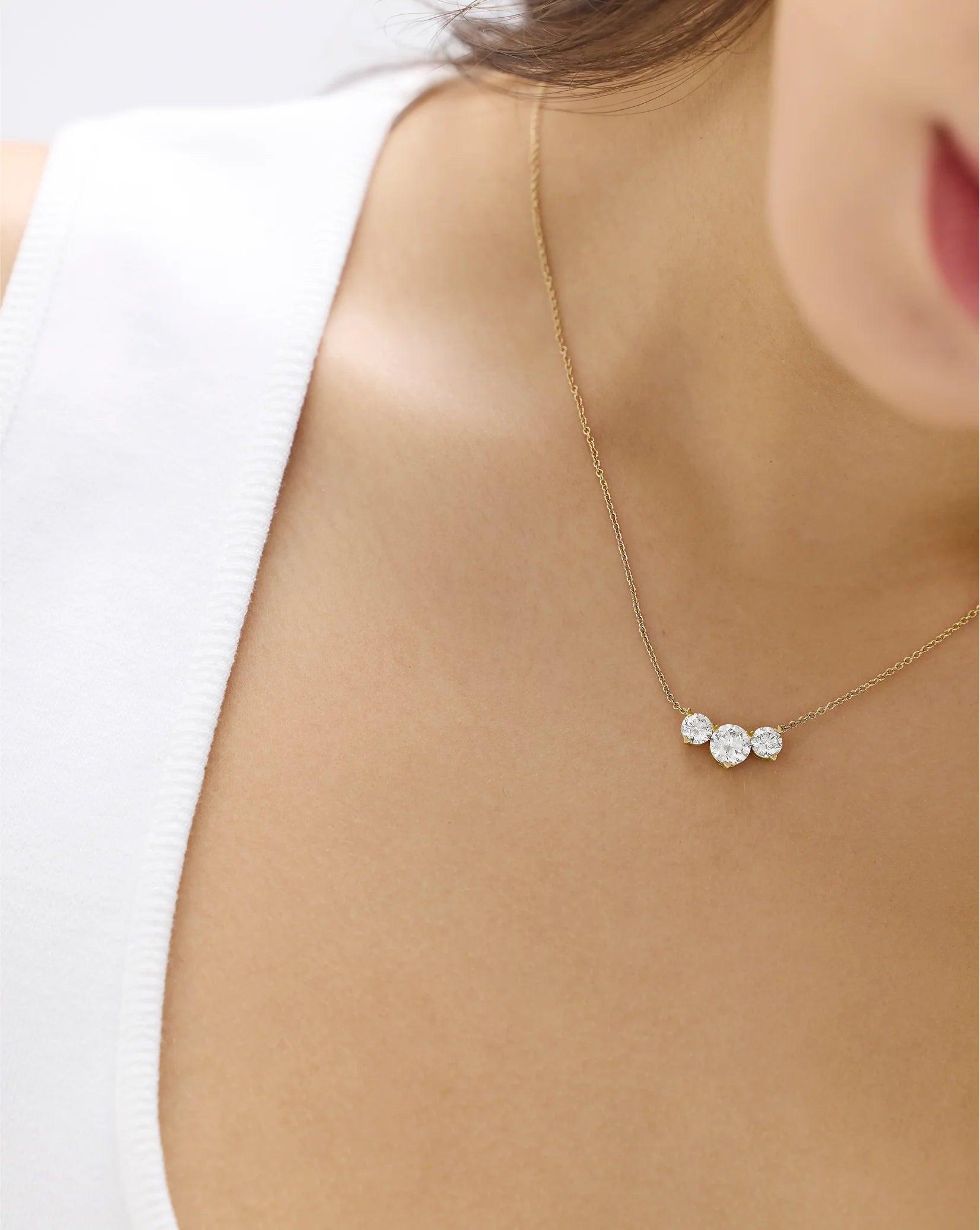 Stunning Lab-Created Diamond Cluster Pendant Necklace.