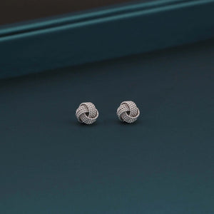 Sterling Silver Braided Love Knot Stud Earrings