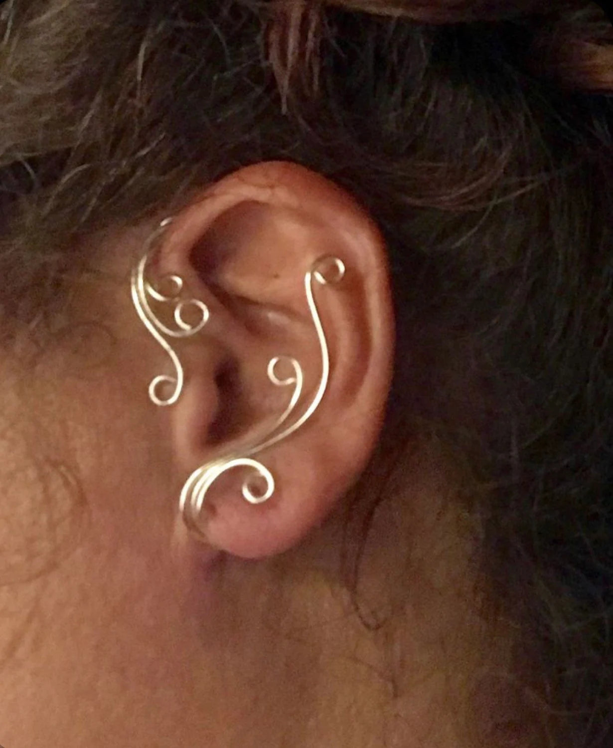 Wave Ear Cuff, Vine, Ear Jewelry, Ear Climber, Non Piercing, Ear Climber