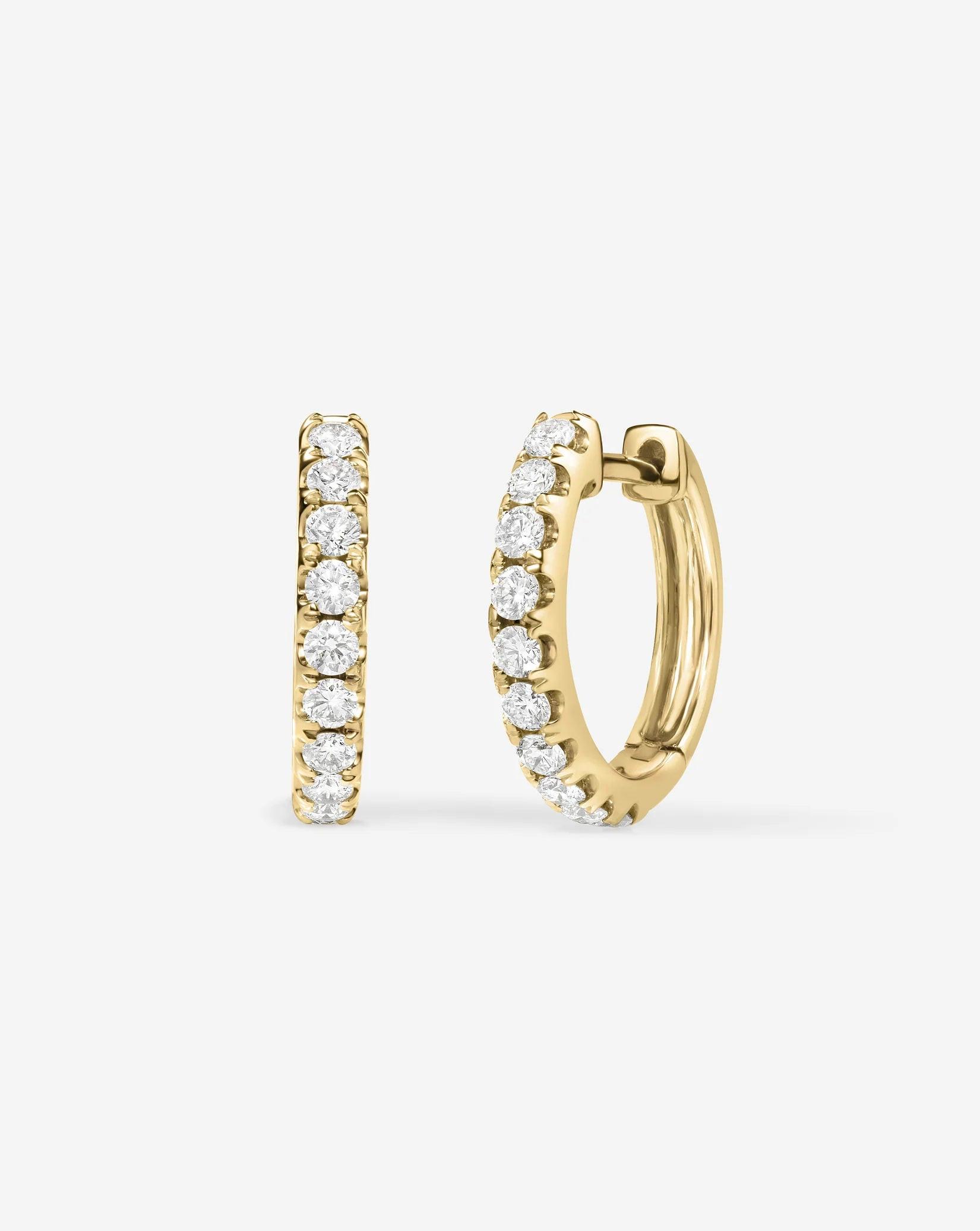 Glamorous Jumbo Diamond Huggie Earrings.