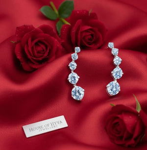 Sterling Silver Sapphire Blue CZ Ear Climbers, 18Mm