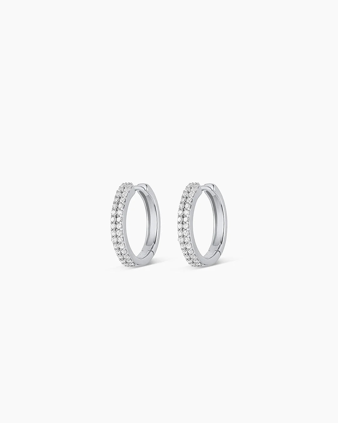 14K Diamond Double down Huggies