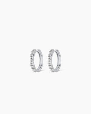 14K Diamond Double down Huggies