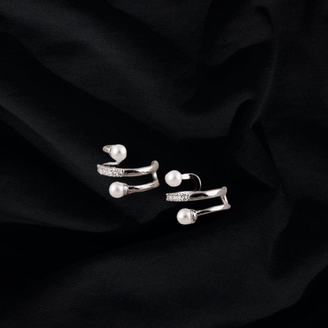 Pearl and Diamond Ear Cuffs